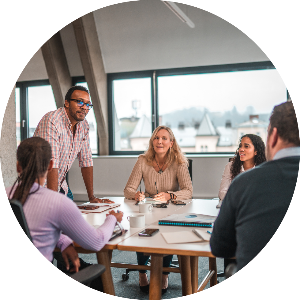 Group meeting in office